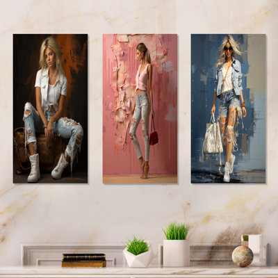 Fashion Woman Of Distinction Denim - Fashion Metal Prints Set Of 3