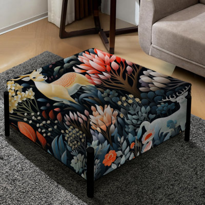 Kari - Animal Print Large Square Ottoman