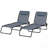 Folding Chaise Lounge Pool Chair, Patio Sun Tanning Chair, Outdoor Lounge Chair With 4-Position Reclining Back, Breathable Mesh Seat For Beach, Yard, Patio, Gray-1139079195-1139079193