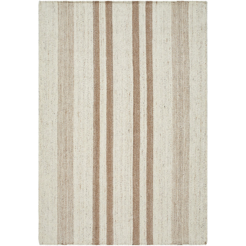 Bolu Hand Tufted Wool Striped Area Rug, Rectangle 9' x 12'