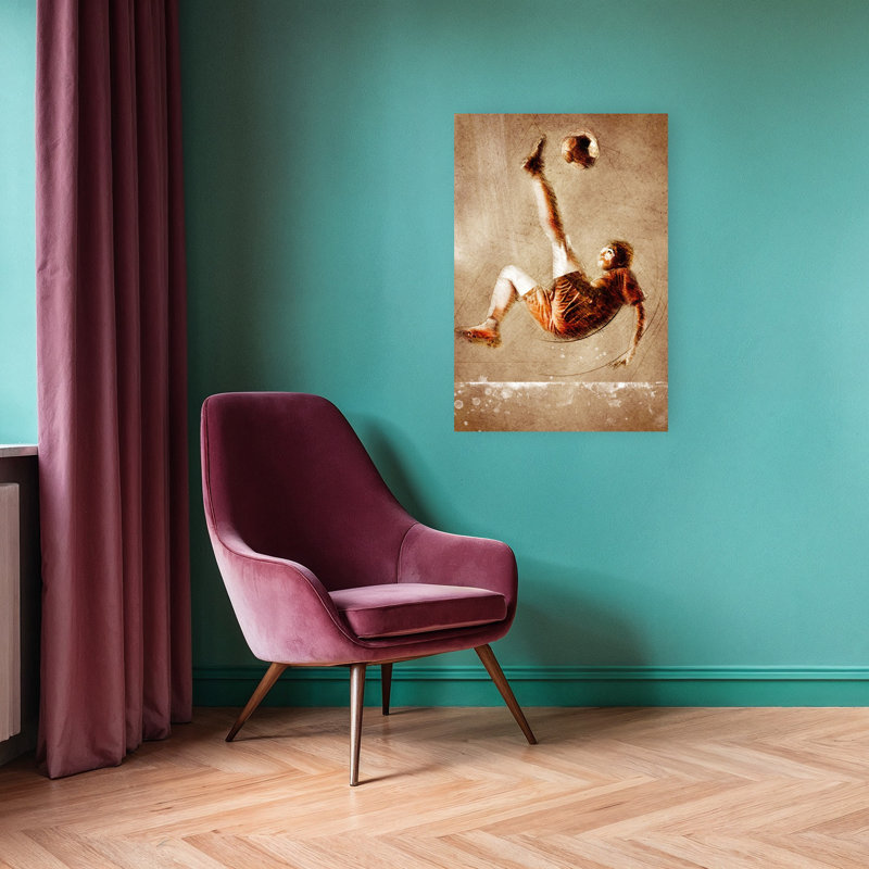 Soccer Soccer Kick, art mural contemporain, 36" H x 24" W