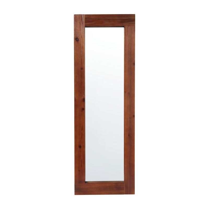 Dark Brown Full Length Rectangular Wood Framed Mirror