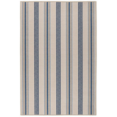 Nimes Ticking Neutral Machine Washable Rug