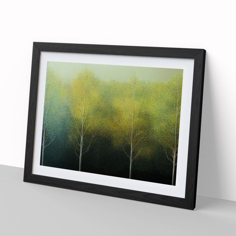 The Forest Trees - Single Picture Frame Print, 25cm H x 34cm W, Black