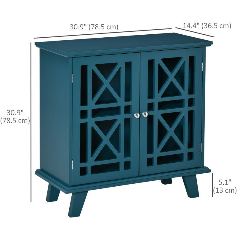 Buffet moderne avec portes ajourées et étagères