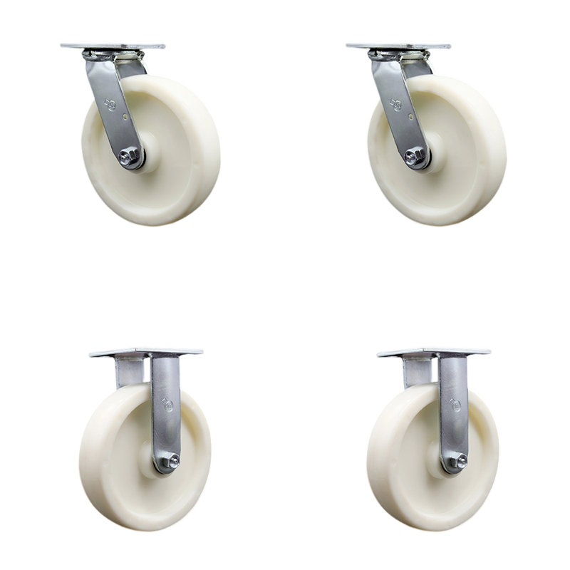 4 Piece Stainless Steel Nylon Caster Set