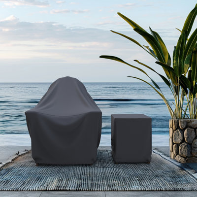 Adirondack Chair And Table Covers For Hartington Plastic/Resin Patio Set, Water-Repellent UV-Resistant Polyester
