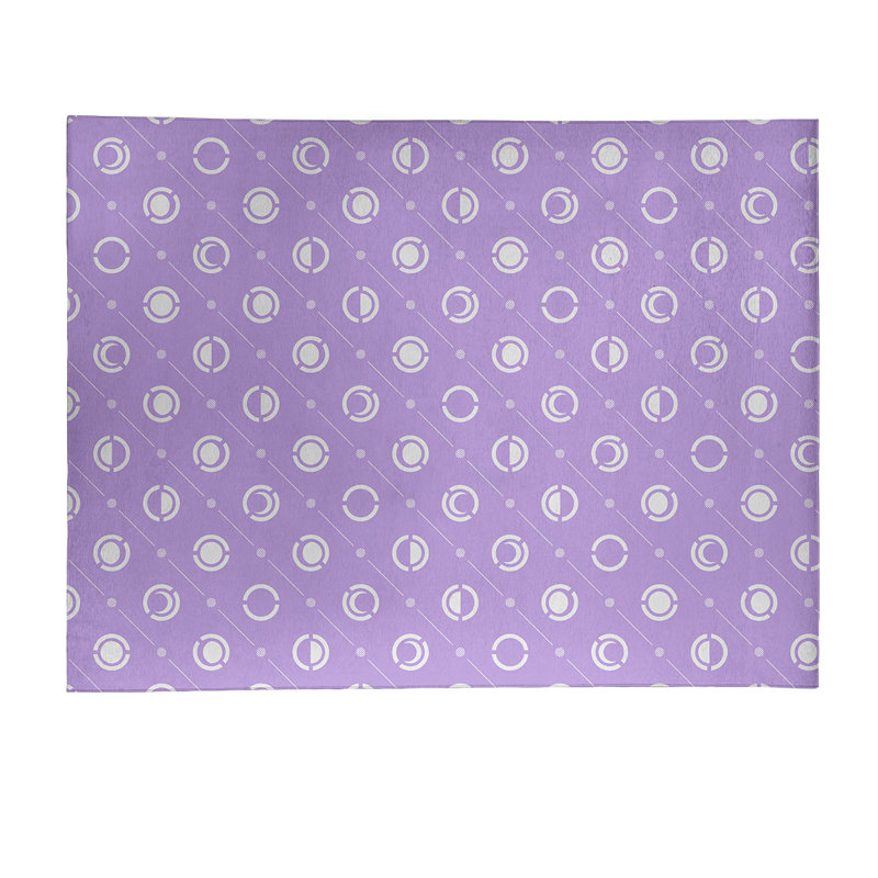 Tapis mauve/blanc lune phases, Rectangle 9 pi x 12 pi