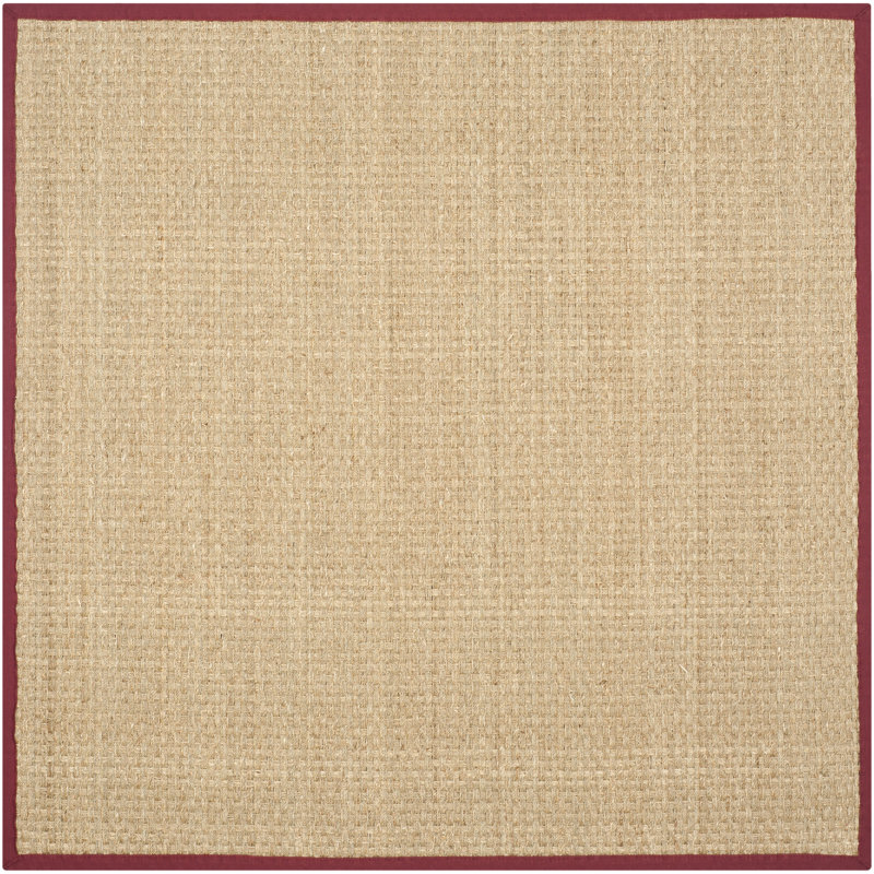 Delapena Hooked Rug, Natural/Red, Square 183 cm