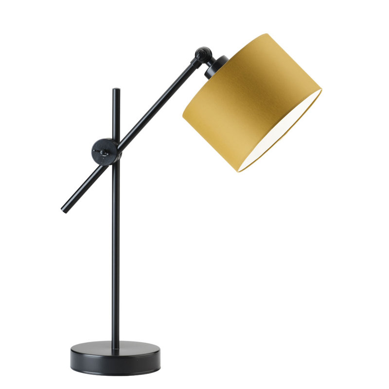 Gartha Adjustable Metal Desk Lamp, Black, Mustard