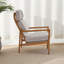 Fauteuil moderne à structure en bois - Design épuré avec coussins de soutien et sangles décoratives-1785753445