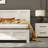 Roundhill Furniture Realynn 3-Piece Wood Bedroom Set, Panel Bed with 2 Nightstands, Off-White Finish-109268151