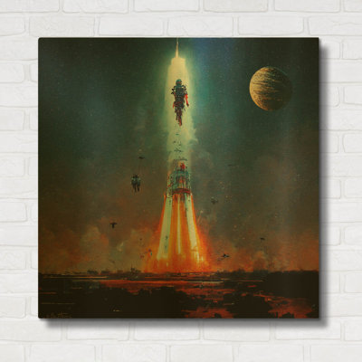 « Va-t’en » de Ben Heine, tableau mural en métal doré, 91,4 cm x 91,4 cm