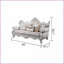 Ensemble de salon traditionnel 2 pièces Melrose Causeuse | Argent | Bois | Accoudoirs roulés