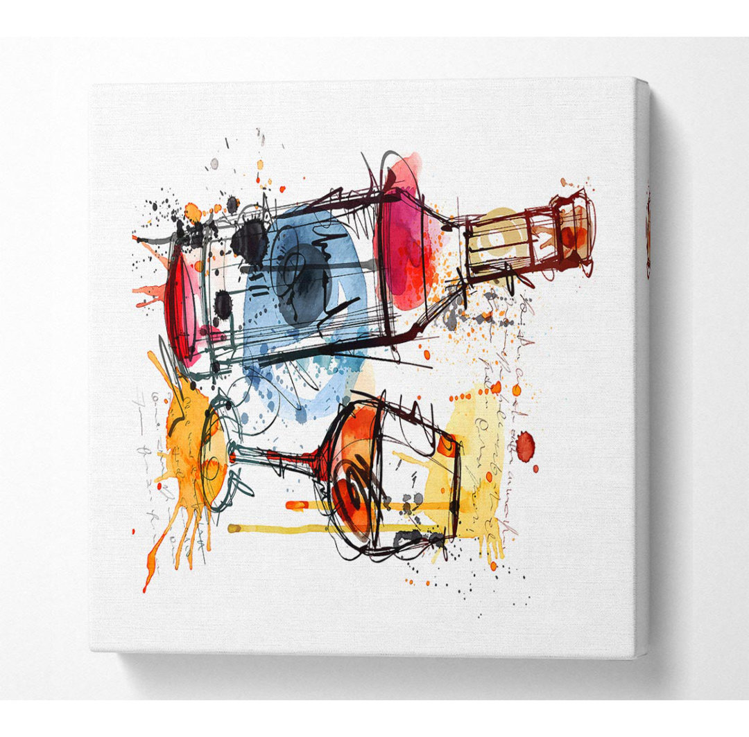 Weinparty - Kunstdrucke auf Leinwand - Wrapped Canvas