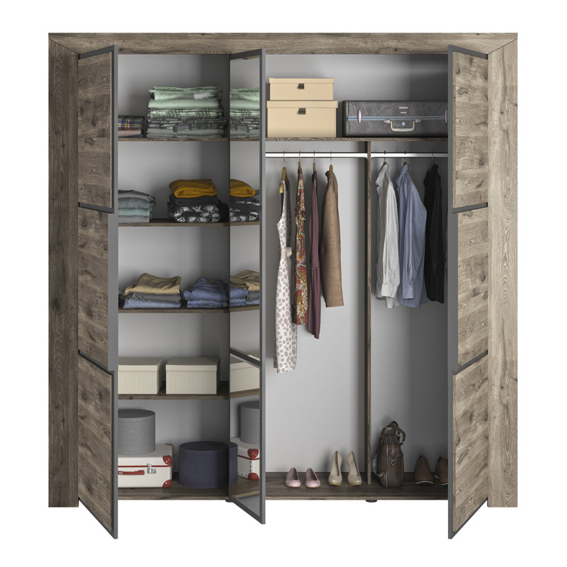 Rockdale 3 Door Wardrobe, Viking Brown Oak