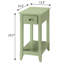 Table d'appoint vert clair avec tablette inférieure