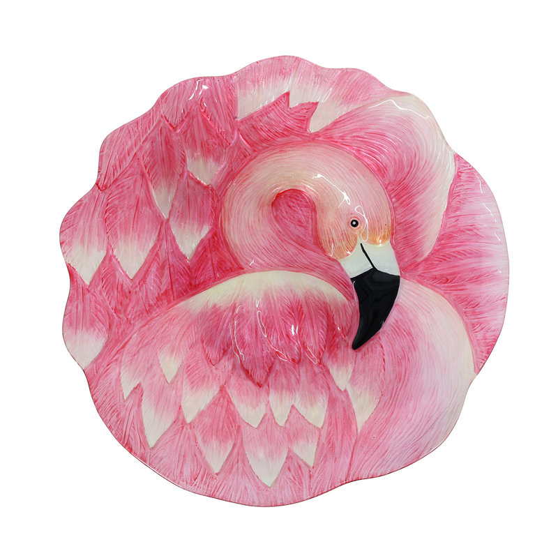 Bain d'oiseaux en verre Flamingo