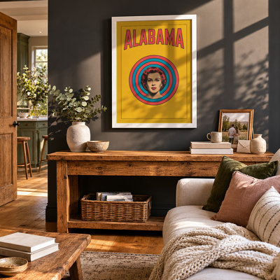 Alabama Portrait Retro - Framed Print