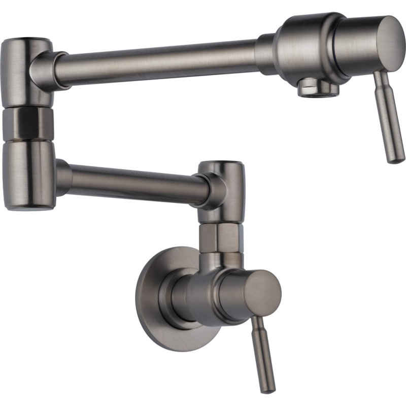 Euro Linear Wall Mount Pot Filler, Luxe Steel