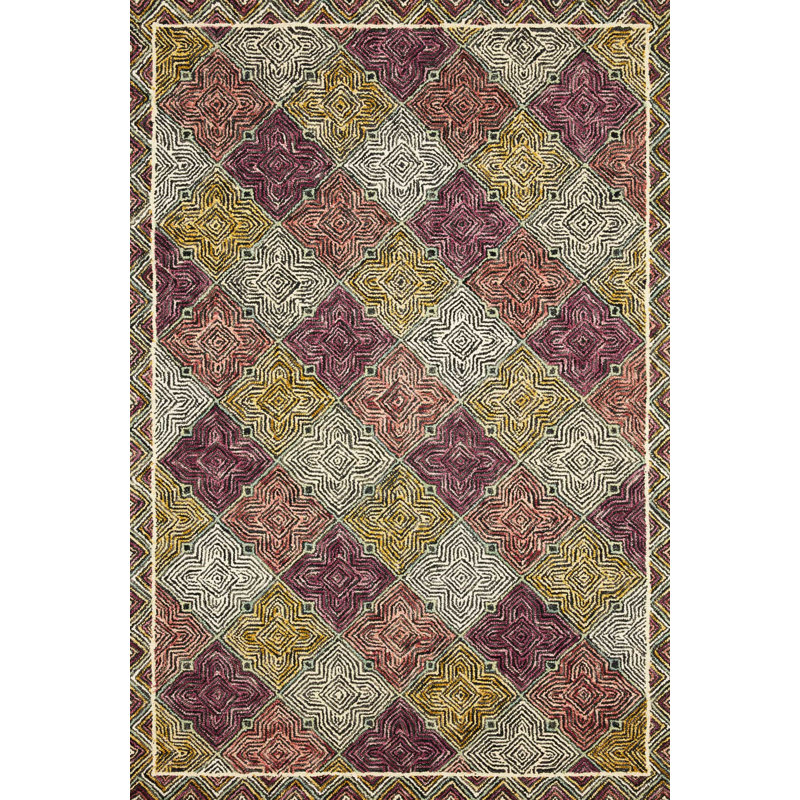 Tapis gris en laine crocheté à la main Morecambe, Rectangle 5 pi x 7 pi 6 po