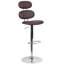 Tabouret de bar contemporain en vinyle à hauteur réglable avec dossier à ellipse et base en chrome Norberg-24677758