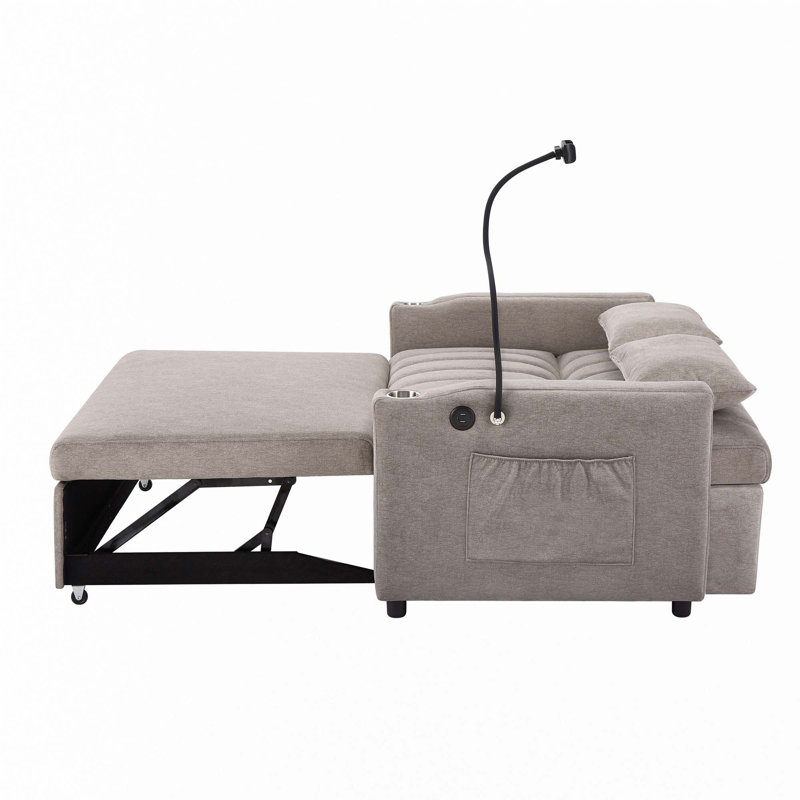 Canapé-lit convertible 55,9 po, Gris clair
