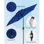 Parasol de terrasse de 2,3 m (7,5 pi), toile imperméable anti-UV, mât en acier et manivelle d'inclinaison | Structure robuste à 6 baleines, ventilation double, démontage facile et rangement compact