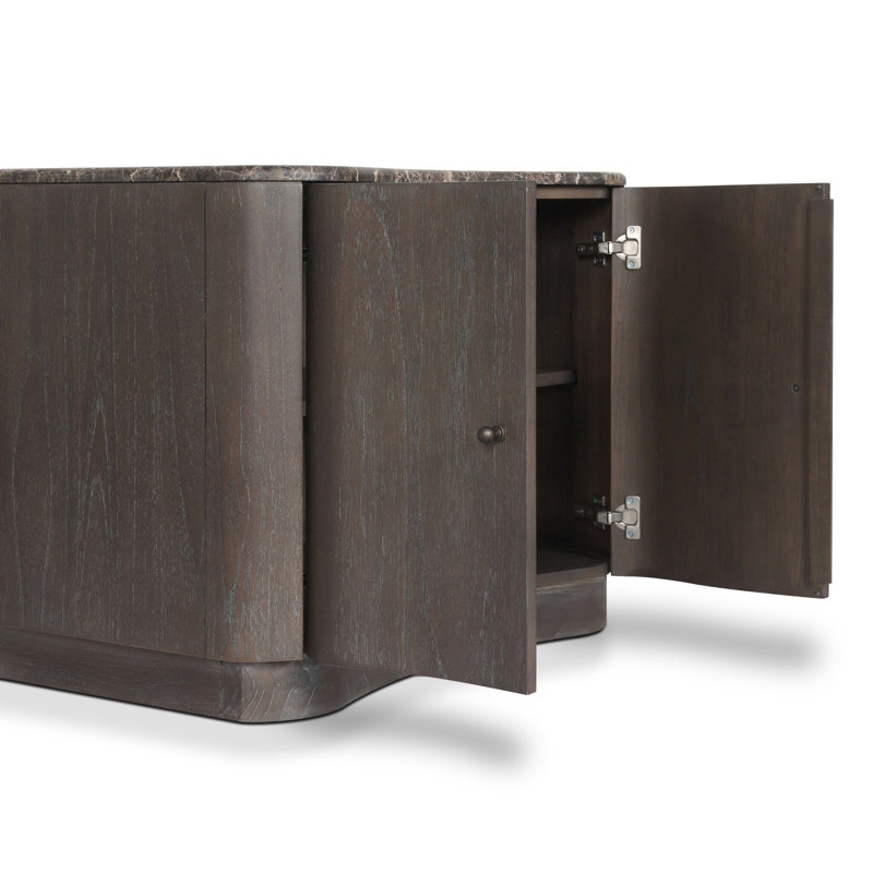 Boa Nightstand-Sandy Mindi Veneer, Espresso Mindi Veneer