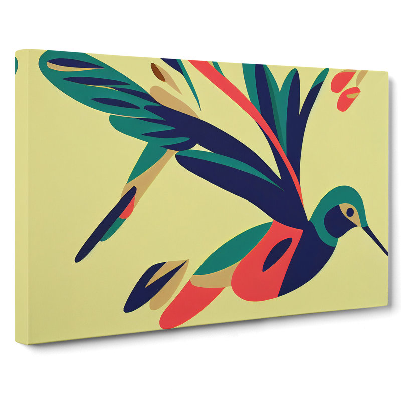 Blessed Abstract Hummingbird - Wrapped Canvas, 35cm H x 50cm W x 3cm D