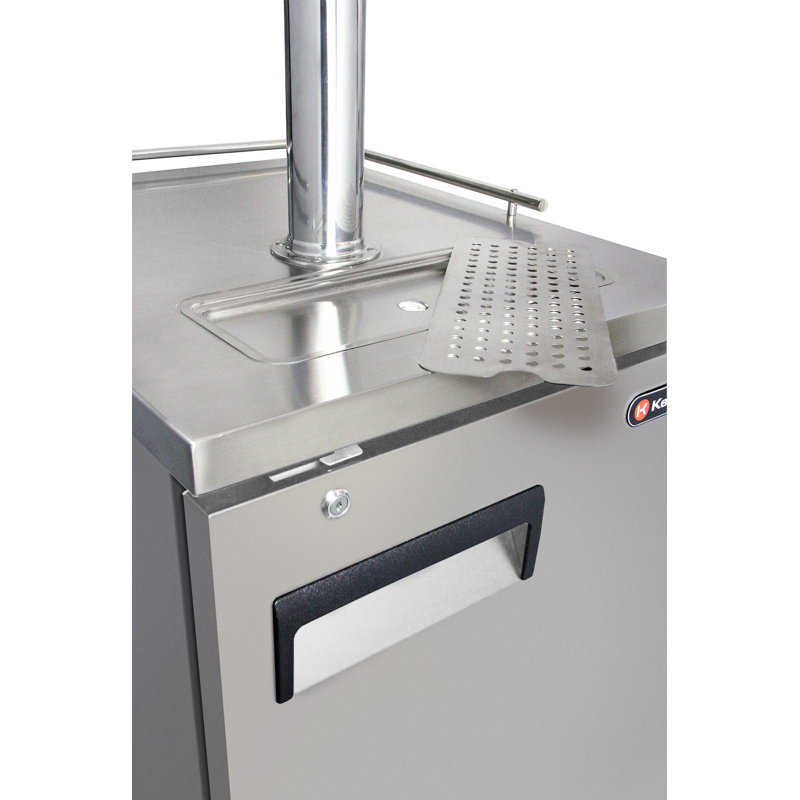 Kegco Outdoor Triple Tap Half Barrel (Full Size) Freestanding Kegerator with Door Lock and, Stainless Steel