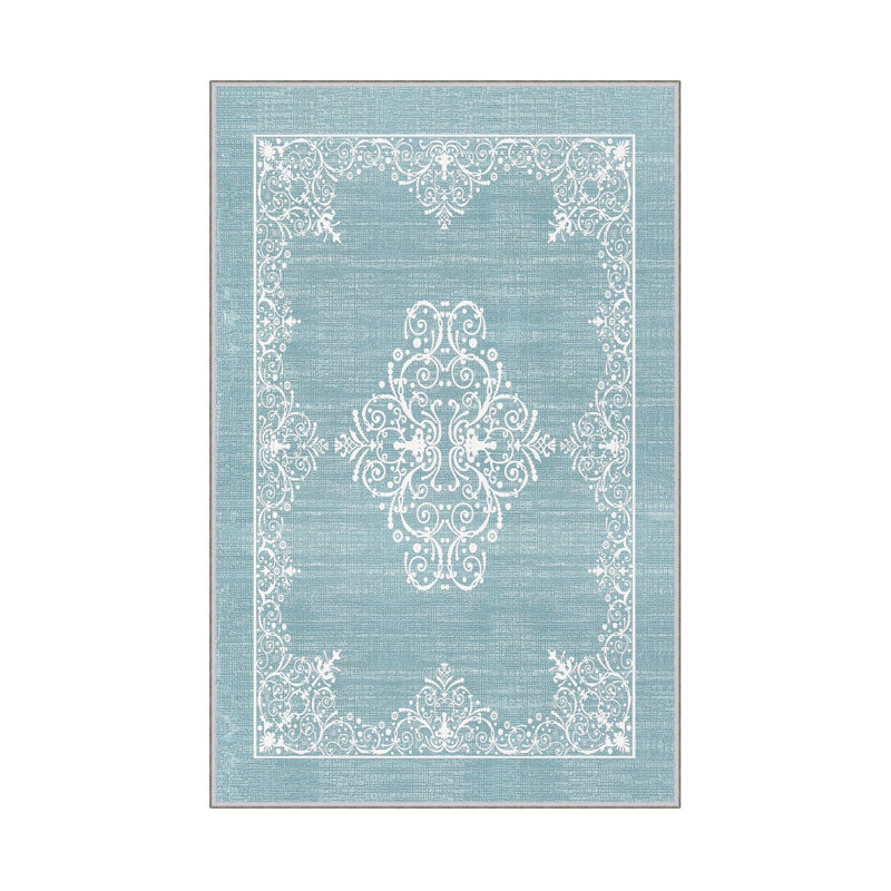 Stylish Hall Carpet (3.3 x 4.9 ft), 100% Polyester, 0.3 in Pile Height | Antibacterial, Non-Slip PVC Dot Underside | Woven Design with 3D Digital Printing | Machine Washable, Perfect for Home Décor & Comfort