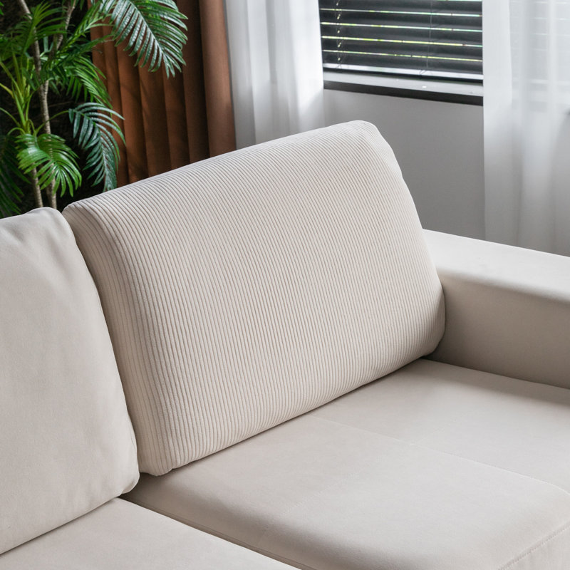 Housse de canapé modulaire, housse de canapé extensible avec protection antidérapante pour animaux de compagnie (1 housse de coussin de dossier, ivoire)
