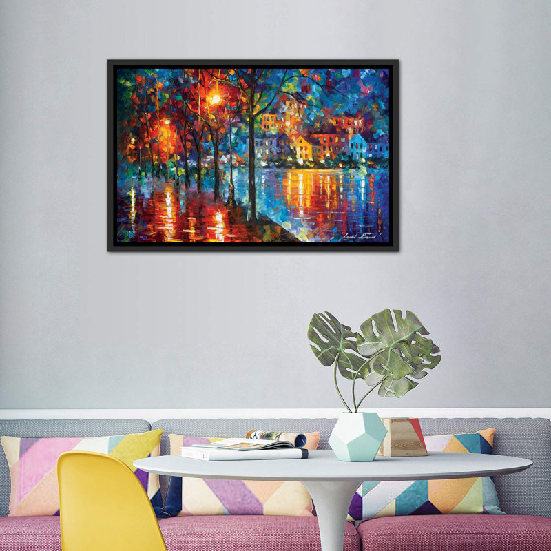 «Cold Emotion» par Leonid Afremov, reproduction d'art sur toile tendue, H 40 po x l 60 po x 1,5 po, Toile avec cadre noir