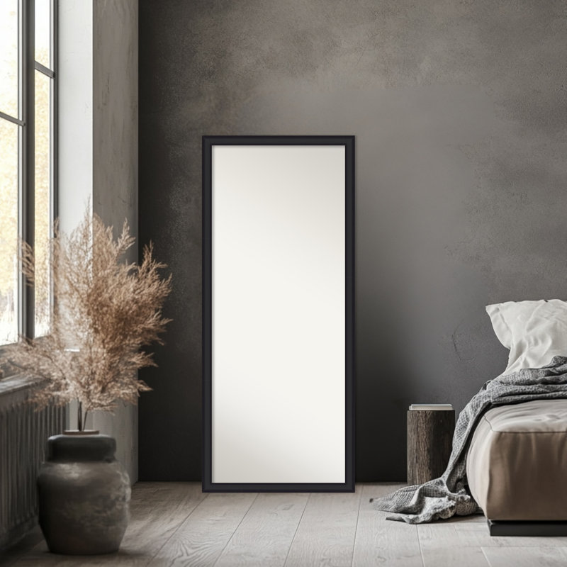 Miroir de plancher sur pied pleine longueur Oliver, Noir
