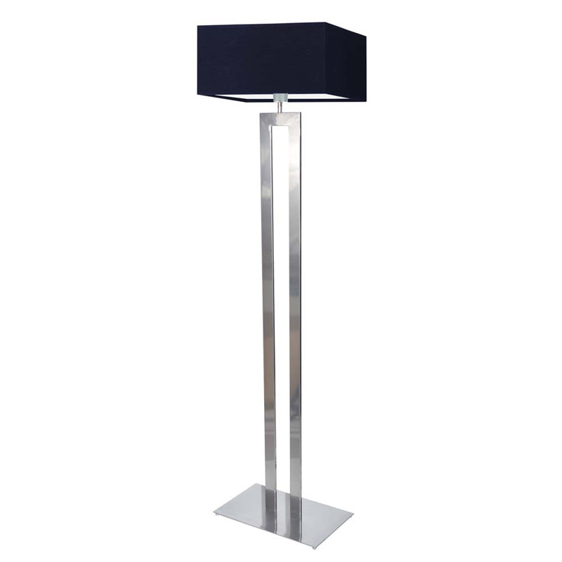 Arsh 161cm Traditional Floor Lamp, Silver, Navy Blue
