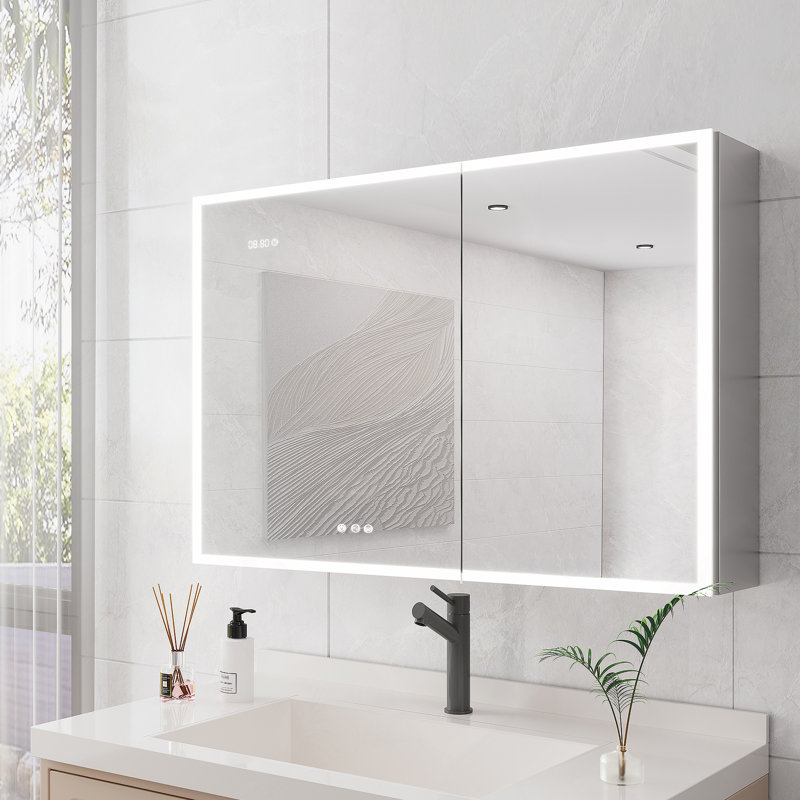 Bathroom Medicine Cabinet With Lights, 36×24 Inch LED Medicine Cabinet With Mirror