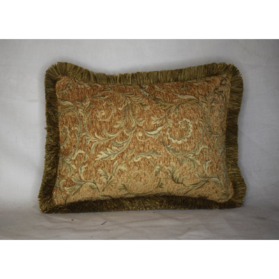Chenille Rectangular Vine Floral Gold Leaf