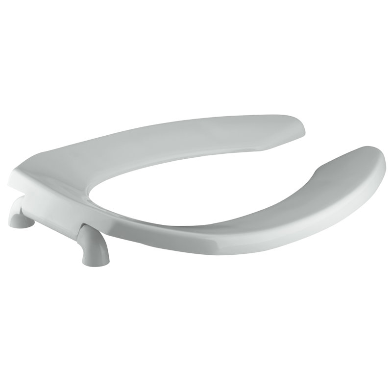 Lustra Elongated Toilet Seat with Check Hinge, Ice grey
