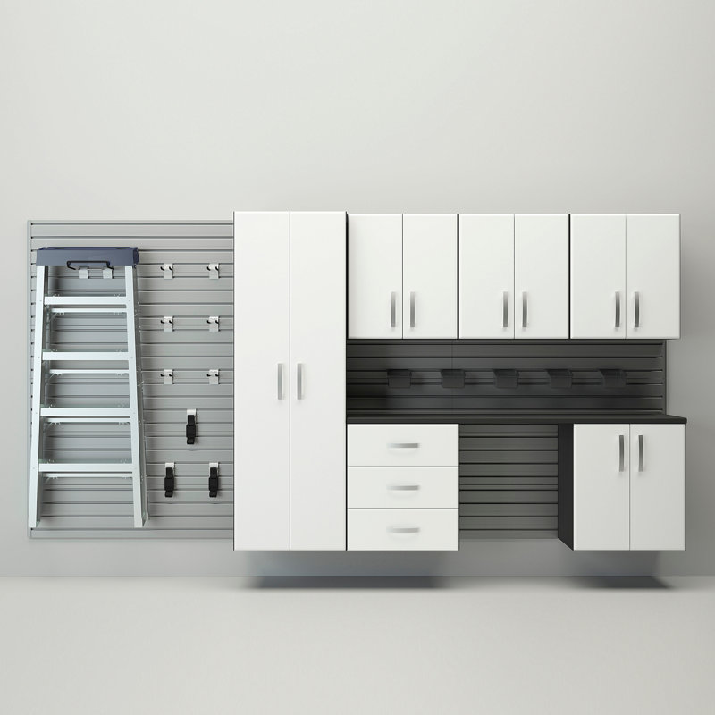 Ensemble d'armoires de rangement 22 pièces, Blanc / argenté