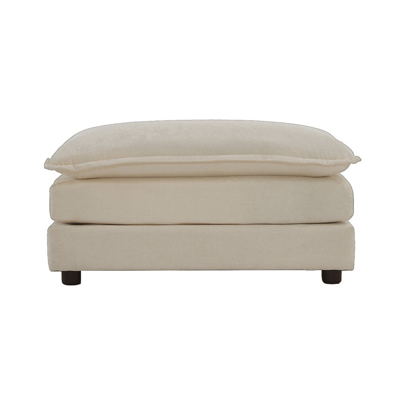 Repose-pieds en tissu chenille pour repose-pieds à combiner avec un canapé 2 places (y compris un repose-pieds), Beige
