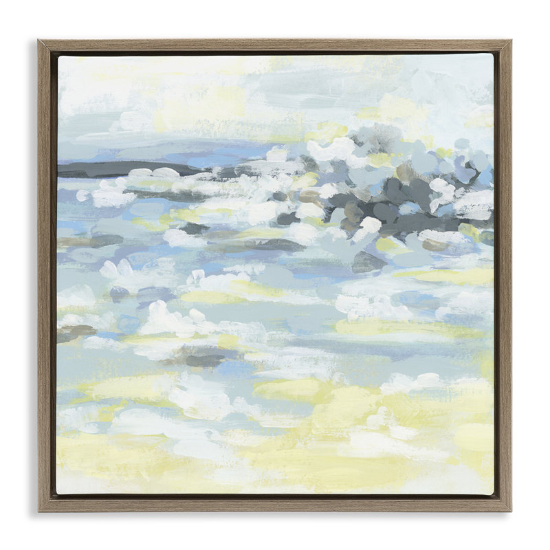 Art mural sur toile flottant «Citrus Surf Waves», design par June Erica Vess, H 18 po x l 18 po, Brun