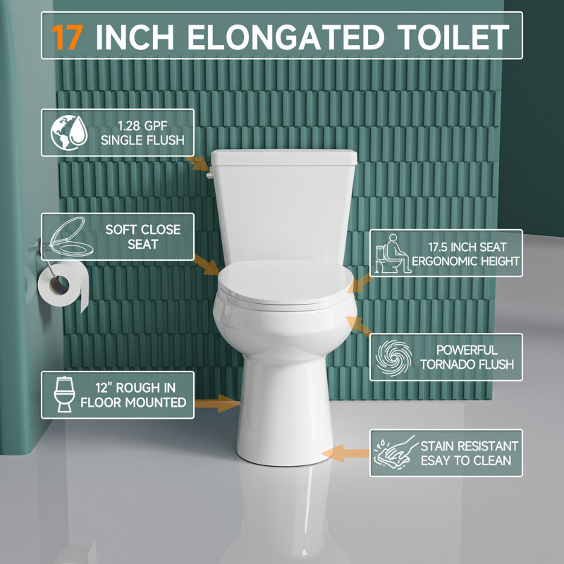 Toilette allongée 17 po ADA Comfort