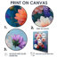Danse des fleurs de dahlia rose bleu, collage II - décoration murale Dahlia-352066719-352066718
