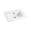 Lavabo de salle de bain en céramique - blanc brillant, 3 trous pré-percés, à gratter avec robinet d'évier blanc moderne fabriqué avec précision