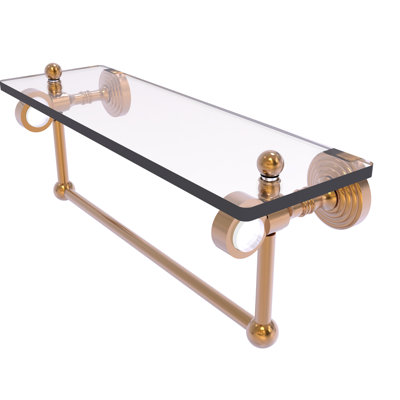 Jarrell Glass Bracket Shelf with Towel Bar