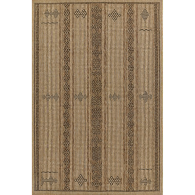 Tapis intérieur / extérieur à motif géométrique brun / beige Ava