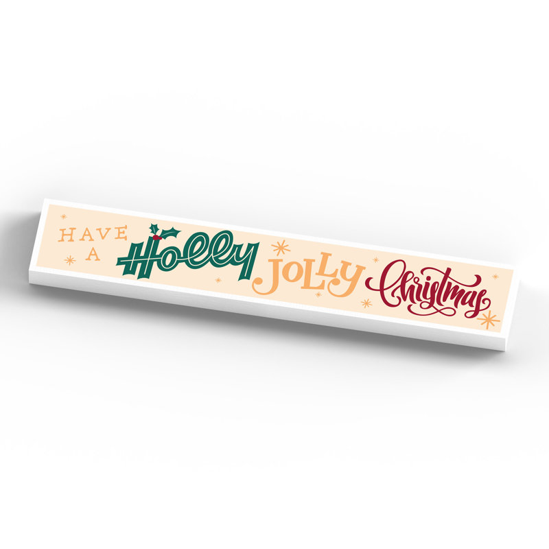 Lemoore Holly Jolly Christmas Festive Wooden Memento Letter Block