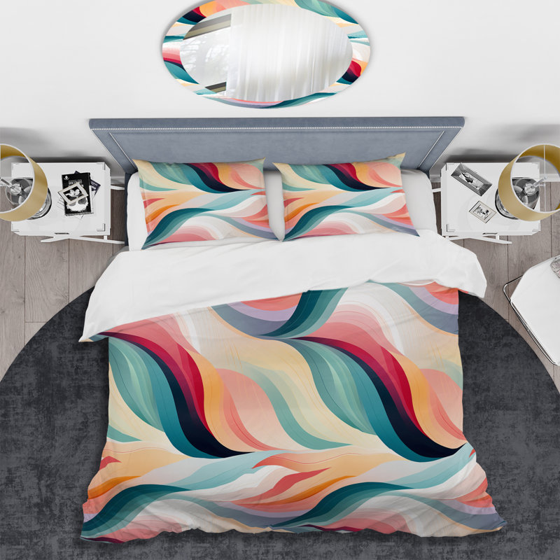 Ensemble de housse de couette à rayures Modern Zen, Housse de couette simple + 1 taie décorative stan
