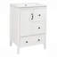 Meuble-lavabo 24 po avec lavabo, une armoire avec porte à fermeture douce, 3 tiroirs à fermeture douce, poignées en métal rétro-126230230